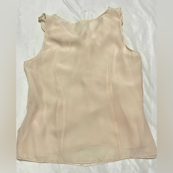 J. Crew Cream Peach Pale Pink Sleeveless Ruffle Front Lightweight Women’s Blouse - Picture 12 of 12